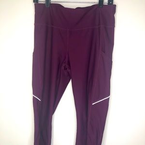 Calf Length Purple Workout Leggings